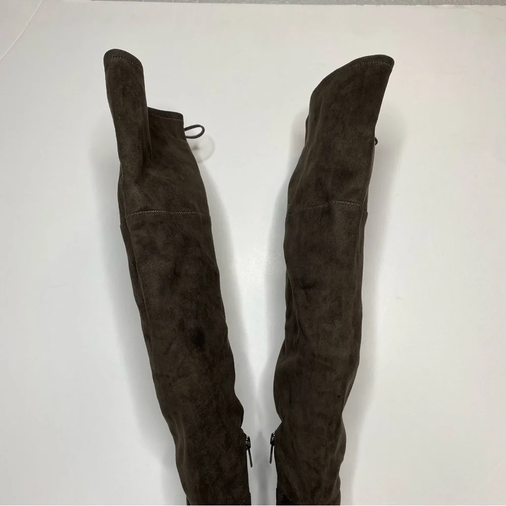 New! Vince Camuto Tapley Gray Faux Suede Over The Knee Boot 8.5 M
